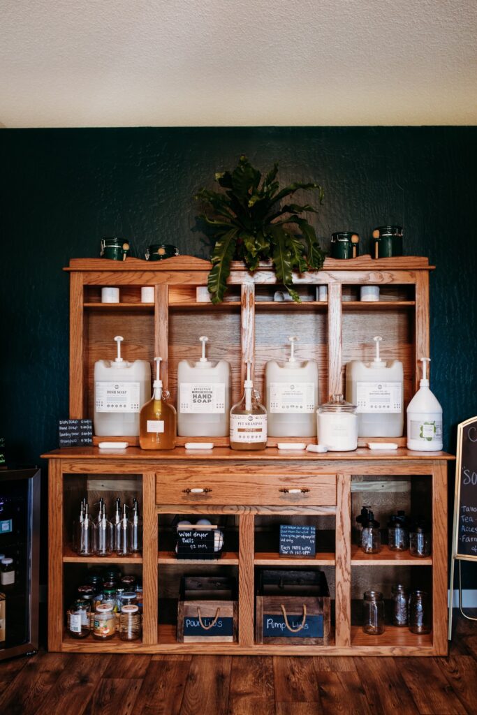 Refill soap station with jars